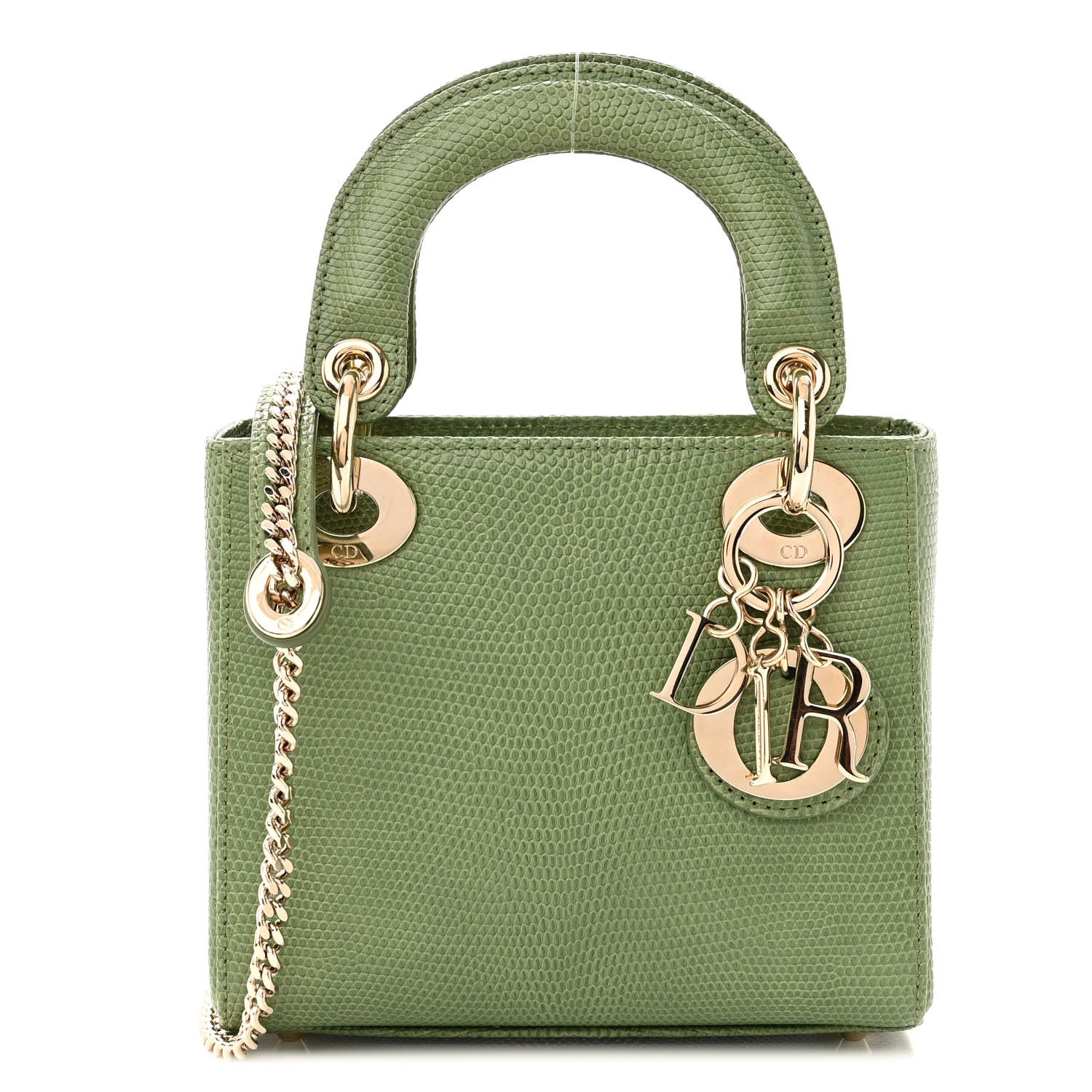 Christian Dior Lizard Mini Lady Dior Vert Saule 1 of 10
