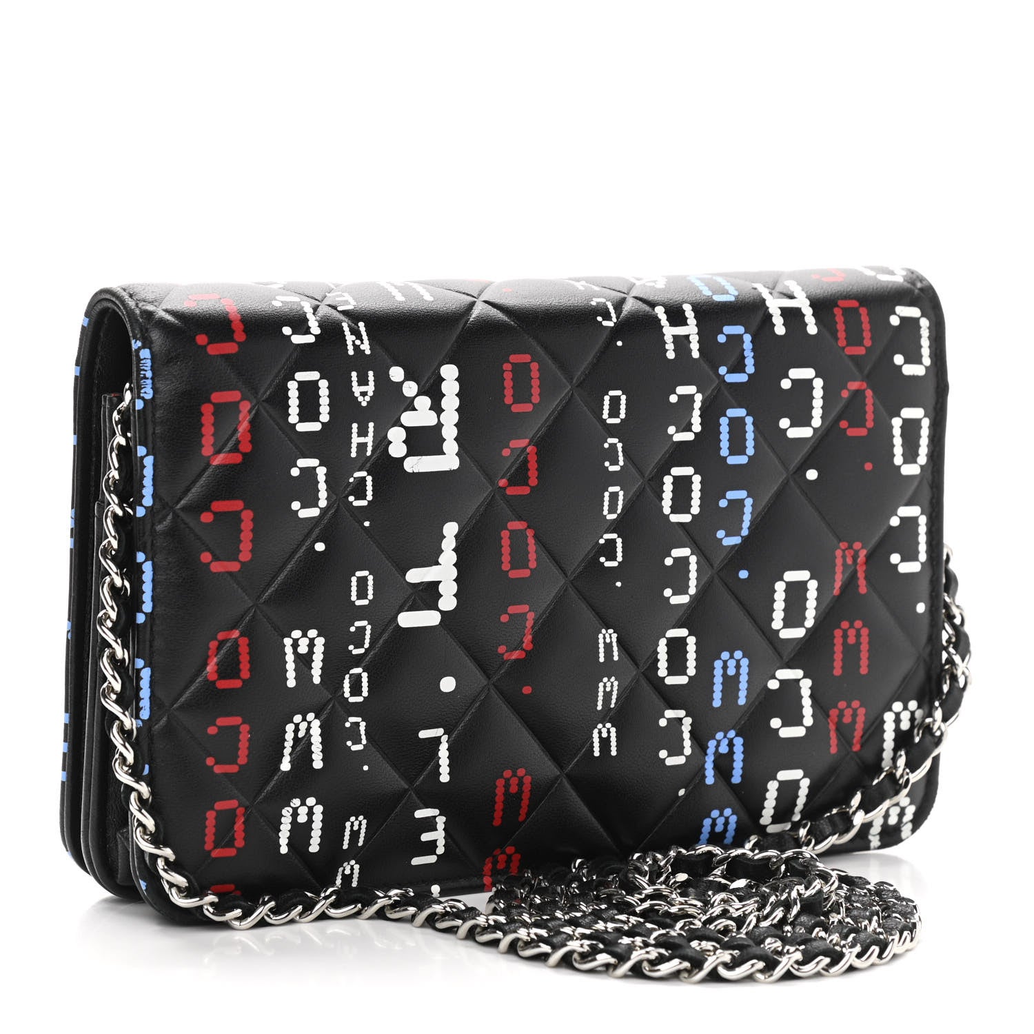 Chanel Lambskin Quilted Data Center Wallet On Chain WOC Black 2 of 13