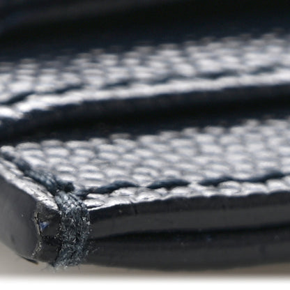 Saint Laurent Grain De Poudre Matelasse Chevron Monogram Credit Card Case Deep Marine 12 of 12