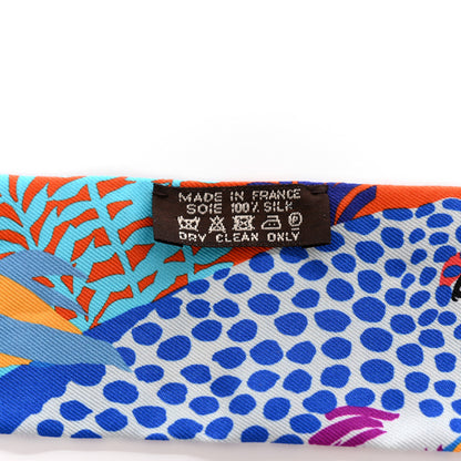 Hermes Silk Under The Waves Twilly Orange Bleu Fuchsia 3 of 4