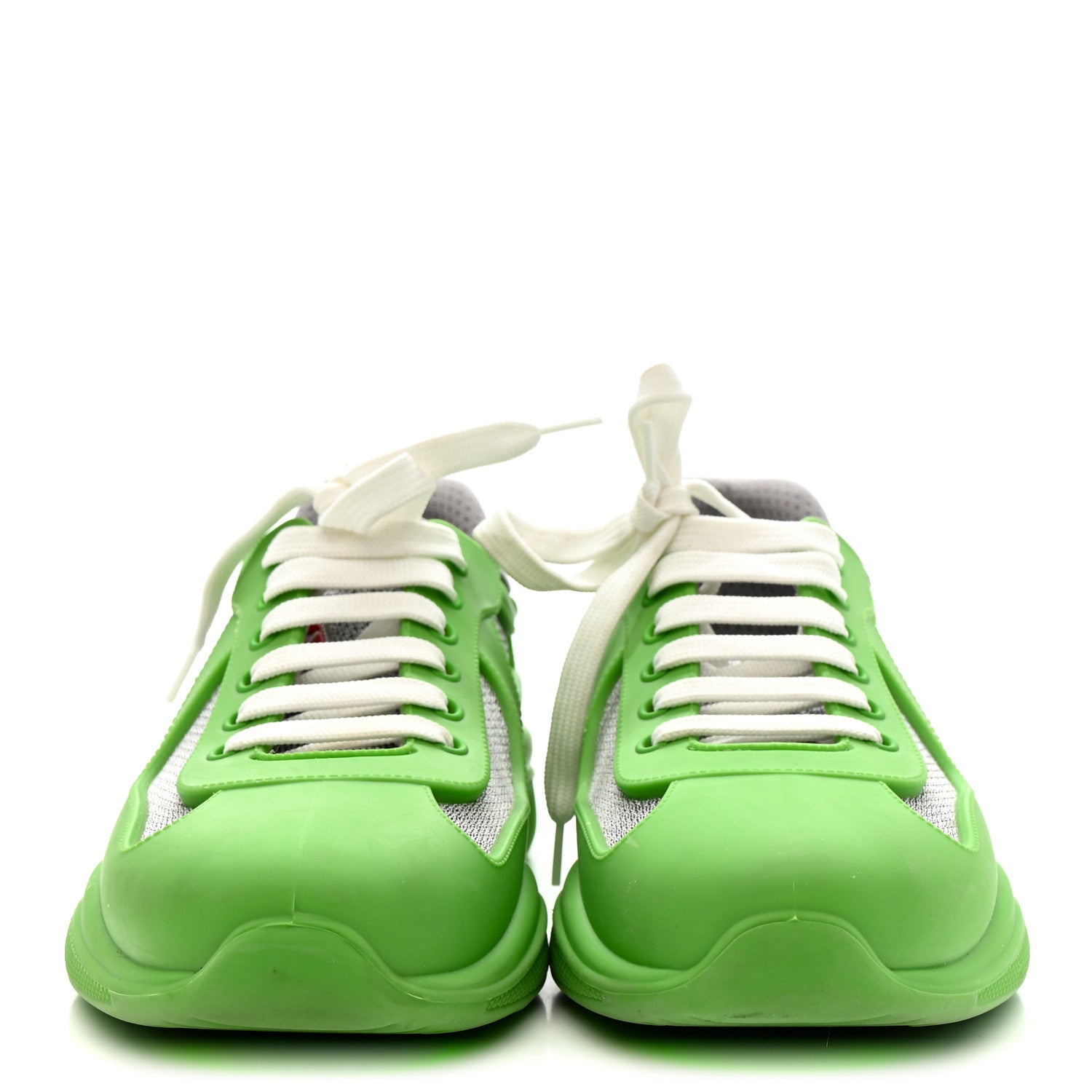 Prada Soft Rubber Mesh Mens America's Cup Sneakers 42 Apple Green
