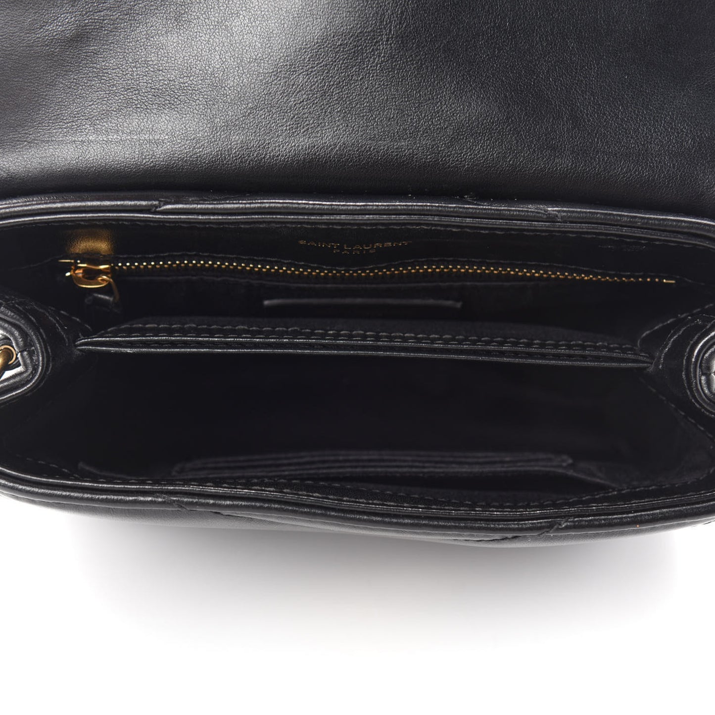 Calfskin Y Quilted Monogram Toy Loulou Crossbody Bag Black