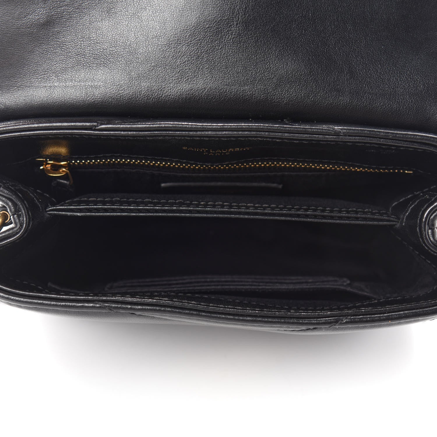 Saint Laurent Calfskin Y Quilted Monogram Toy Loulou Crossbody Bag Black 5 of 12
