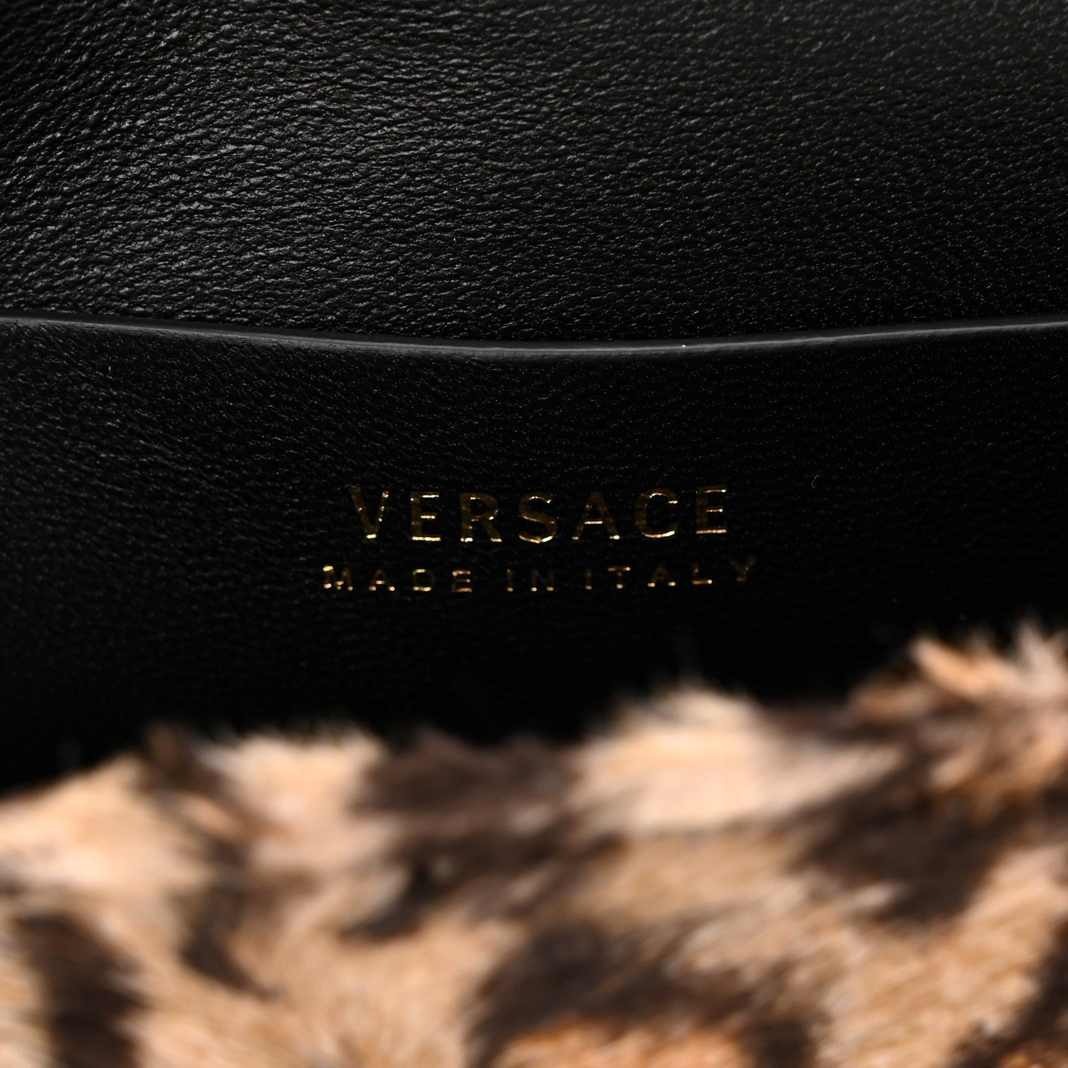 Versace Faux Fur Leopard Virtus Belt Bag Black 7 of 10