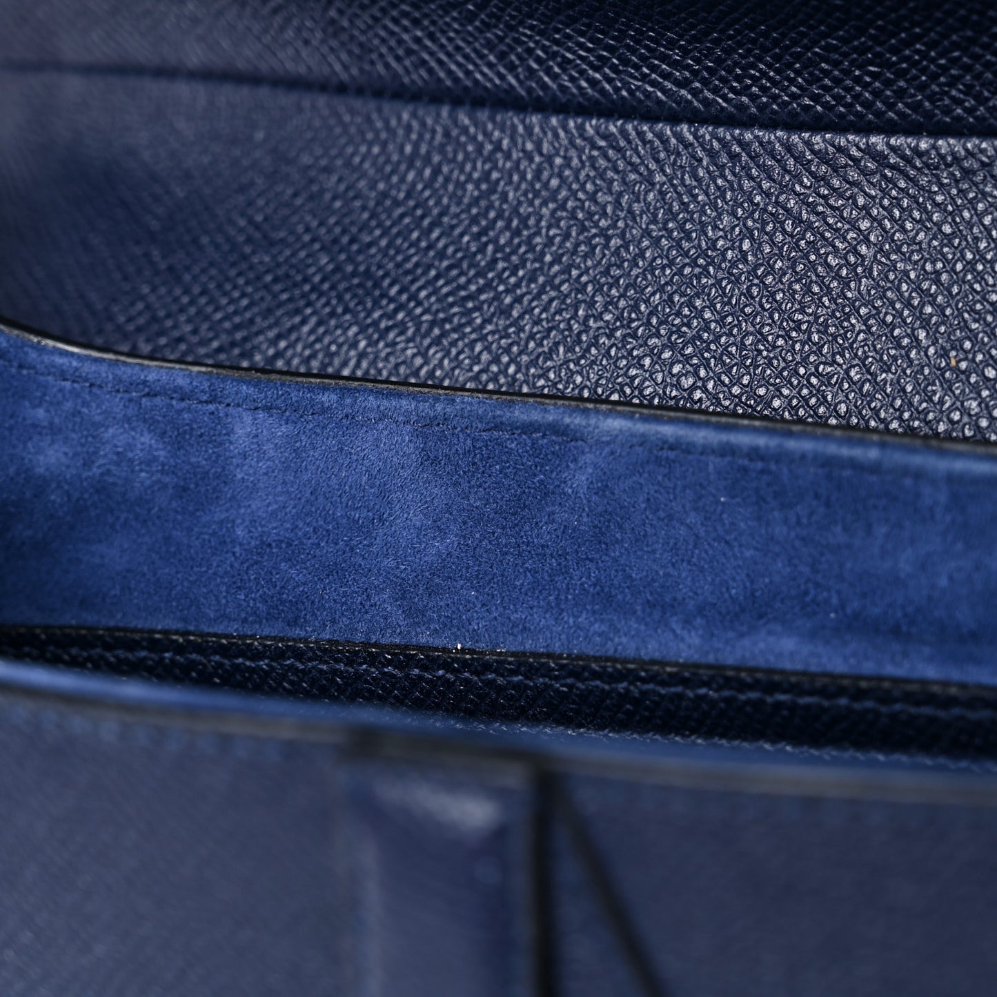 Grained Calfskin Saddle Bag Navy