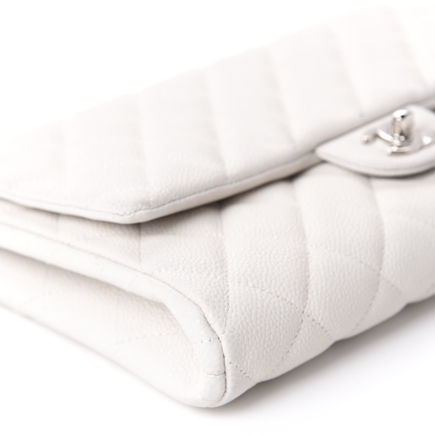Chanel Caviar Quilted Clutch With Chain Flap White 6 of 11