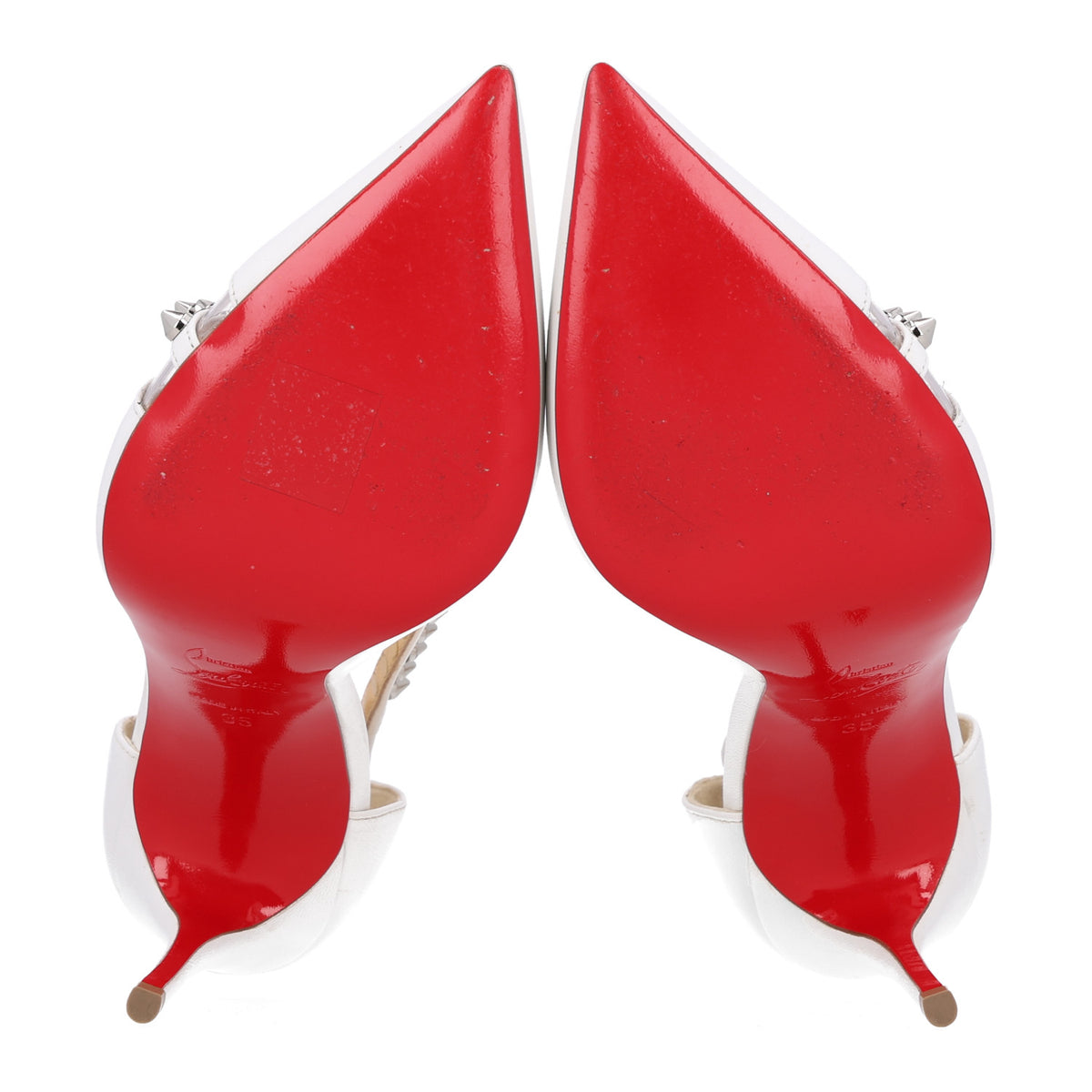 Kid PVC Spike Cross 100 Pumps  35 White Silver
