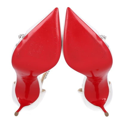 Christian Louboutin Kid PVC Spike Cross 100 Pumps  35 White Silver 7 of 13