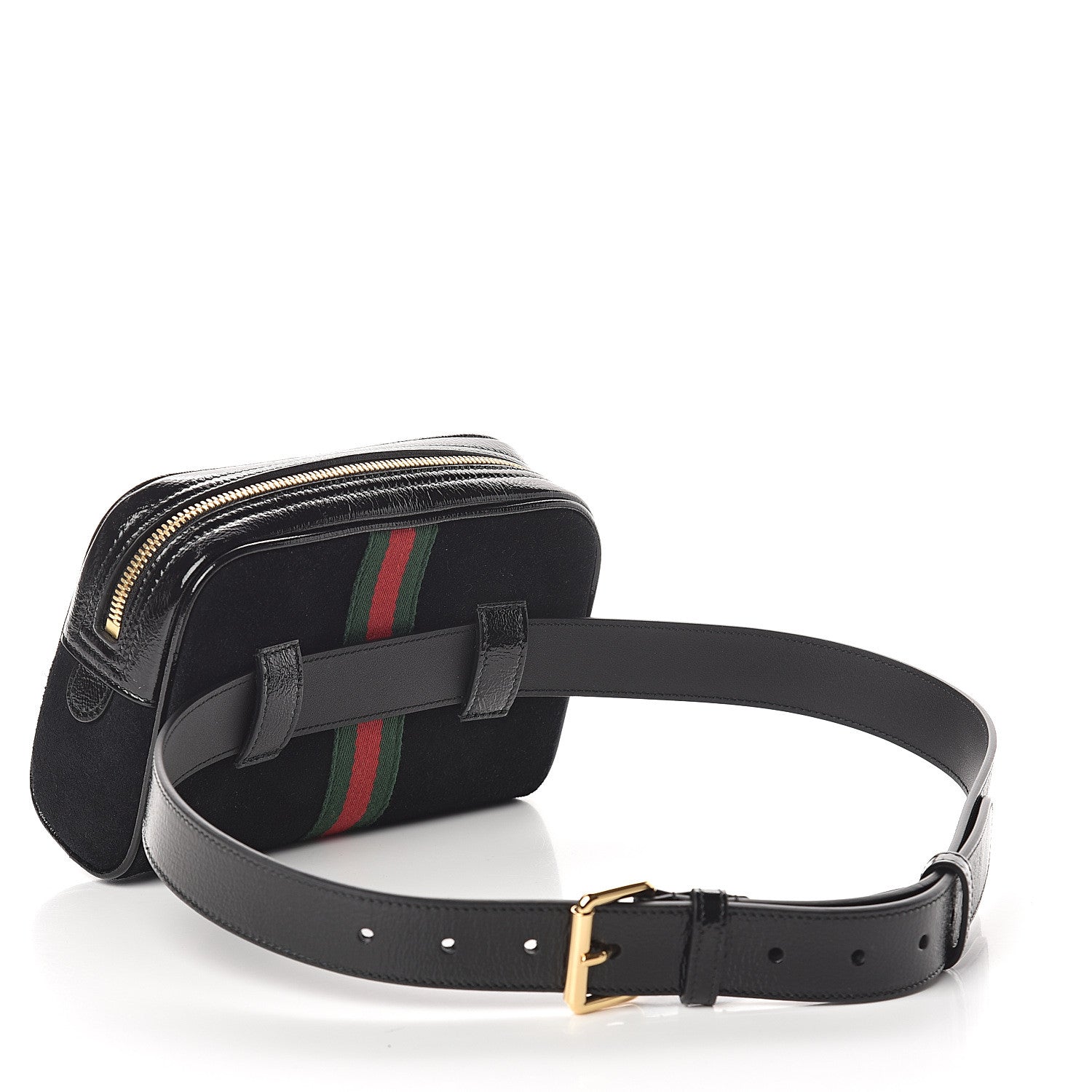 Gucci Suede Small Ophidia Belt Bag 85 34 Black 2 of 8