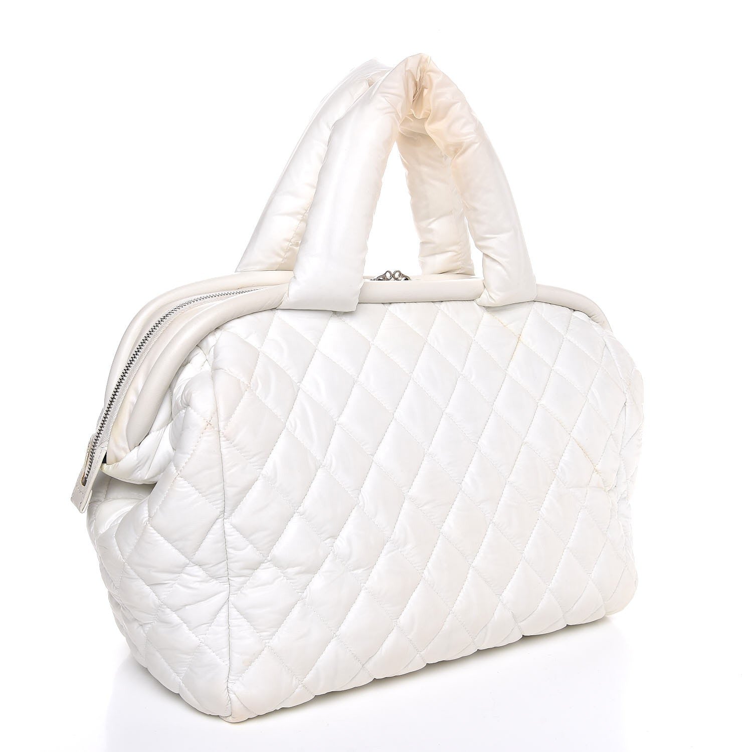 Chanel Nylon Coco Cocoon Bowler White 3 of 7