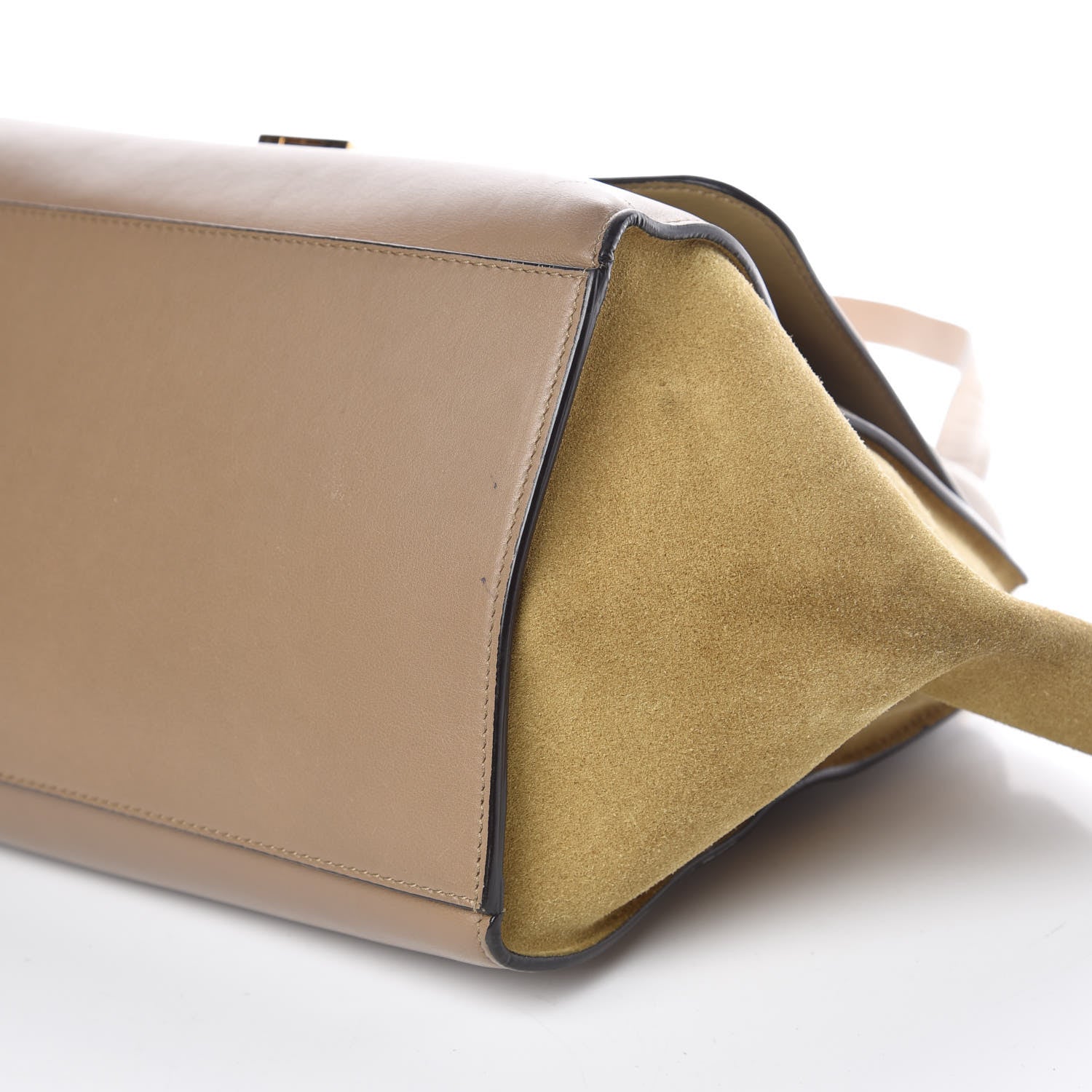 Celine Smooth Calfskin Suede Medium Tri-Color Trapeze Olive 20 of 20