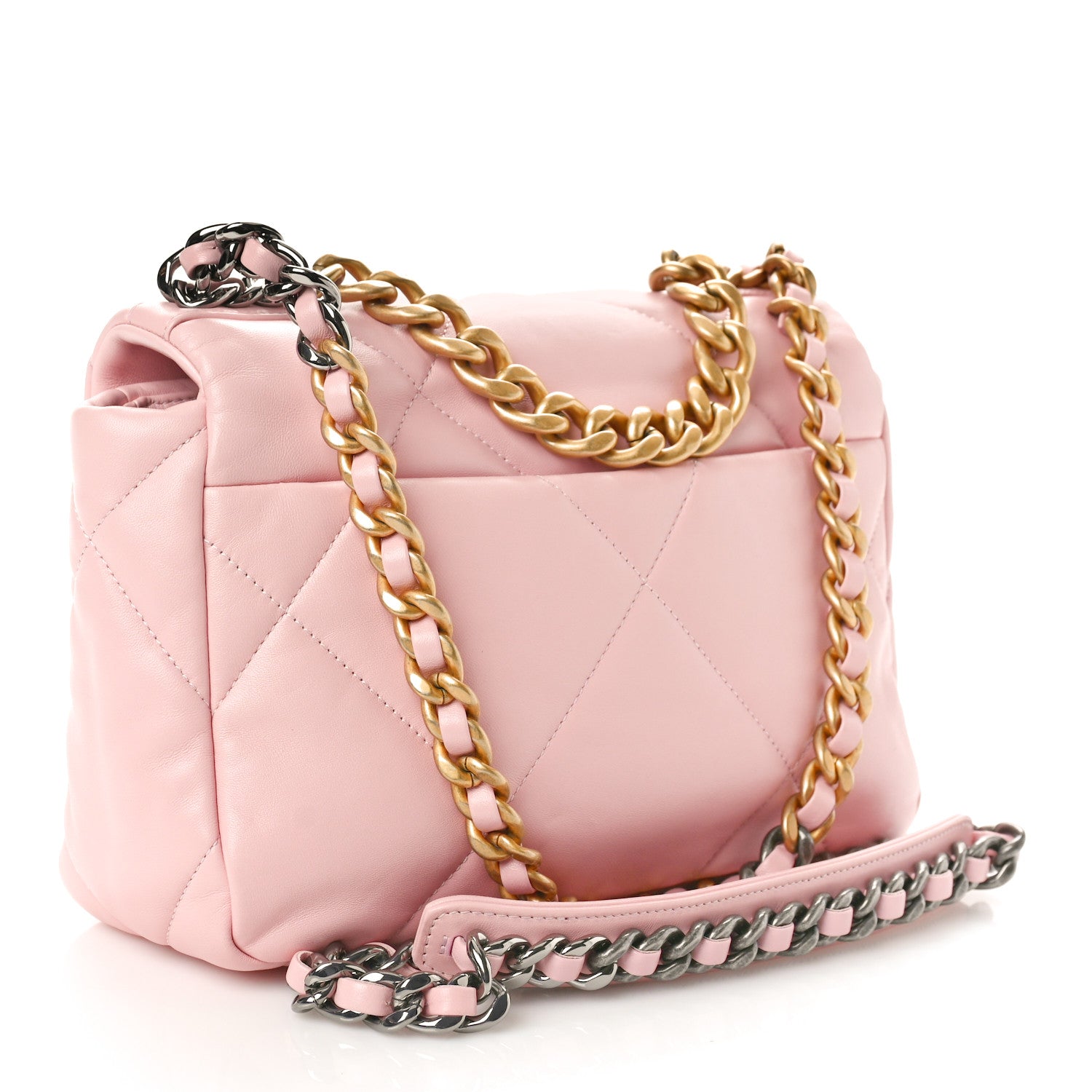 Chanel Lambskin Quilted Medium Chanel 19 Flap Light Pink 2 of 10