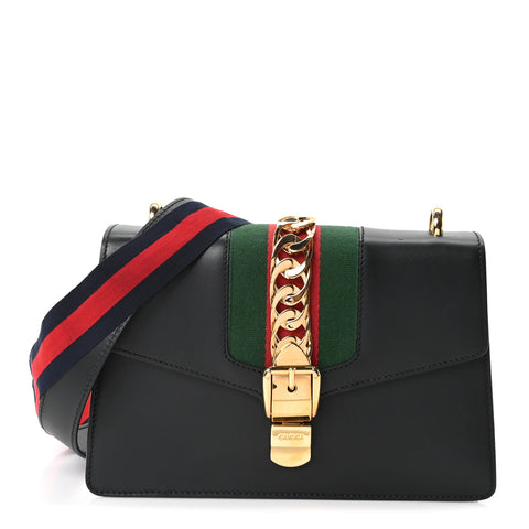 Calfskin Small Sylvie Shoulder Bag Black