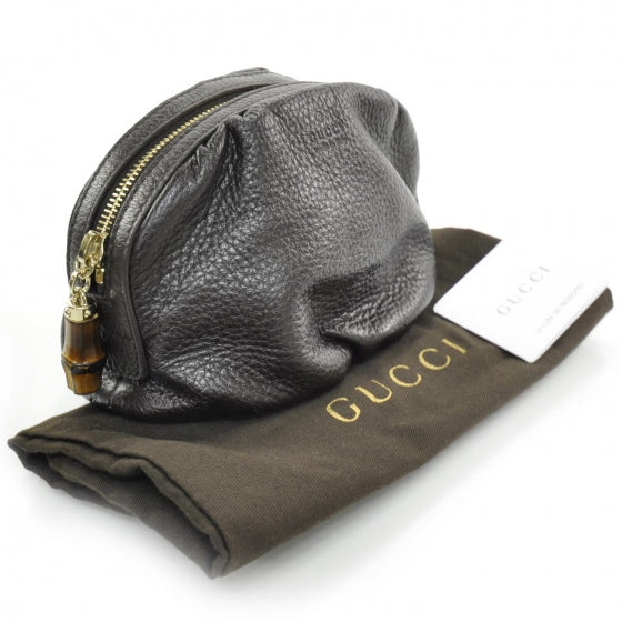 Gucci Leather Bamboo Cosmetic Case Black 3 of 7