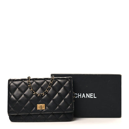 Chanel Lambskin Quilted Reissue Wallet On Chain WOC Black 12 of 12
