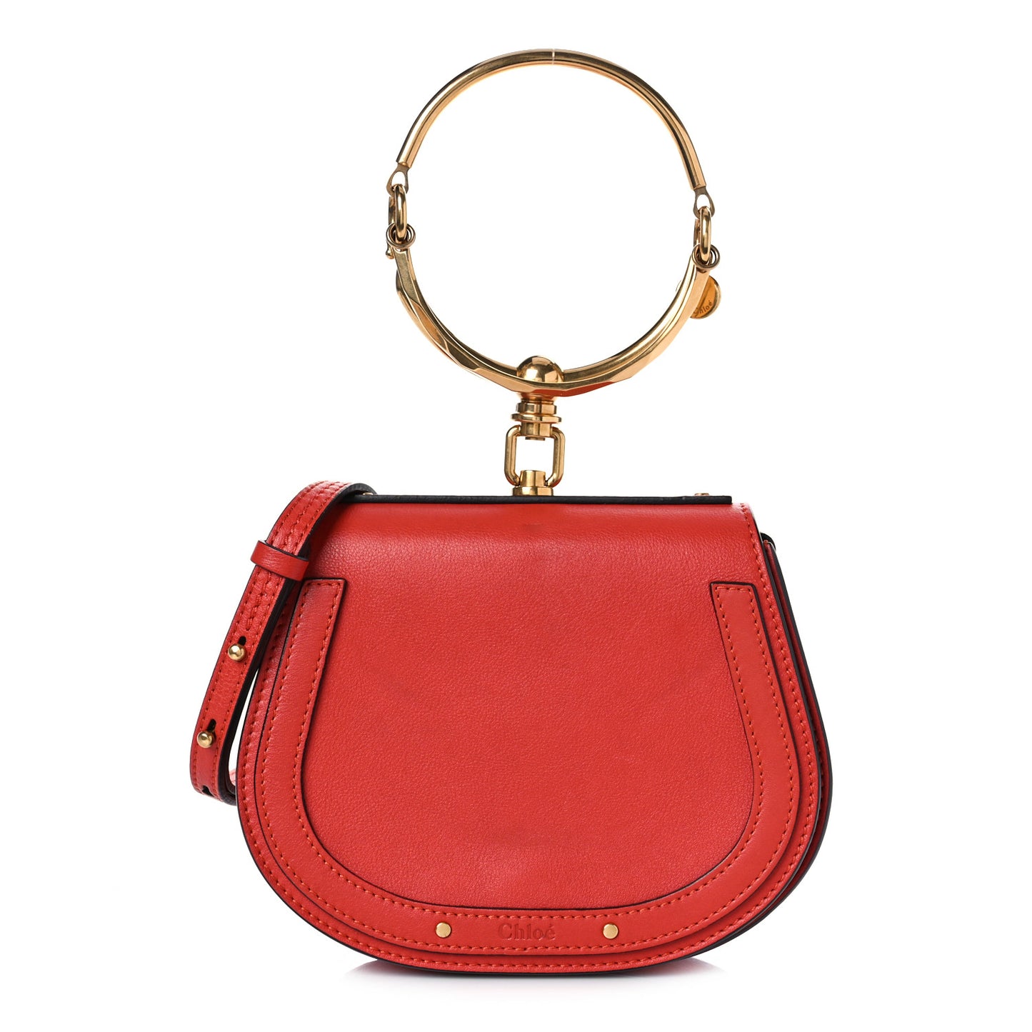 Calfskin Small Nile Bracelet Bag Earthy Red