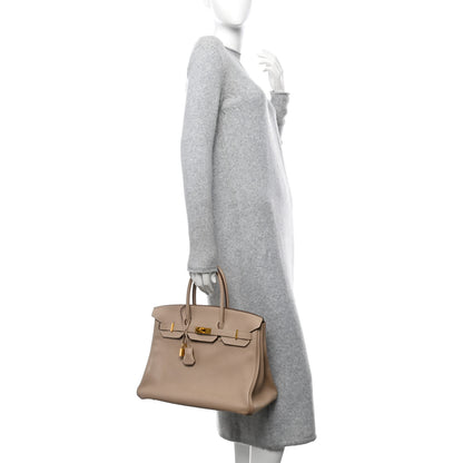 Hermes Taurillon Clemence Birkin 35 Gris Tourterelle 2 of 9