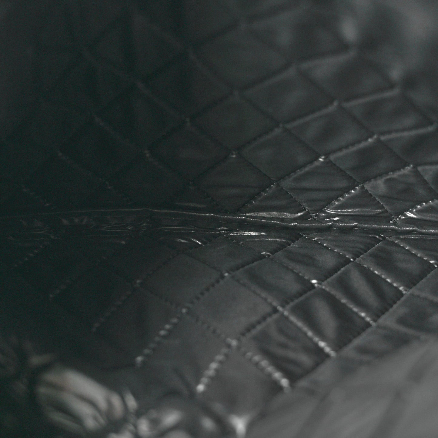 Patent Calfskin Quilted Beauty CC Clutch Black