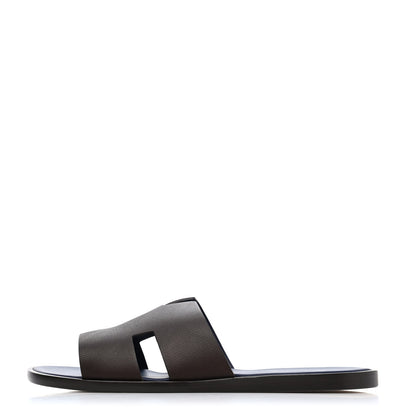 Hermes Epsom Mens Izmir Sandals 44 Cafe Bleu Riva 1 of 4