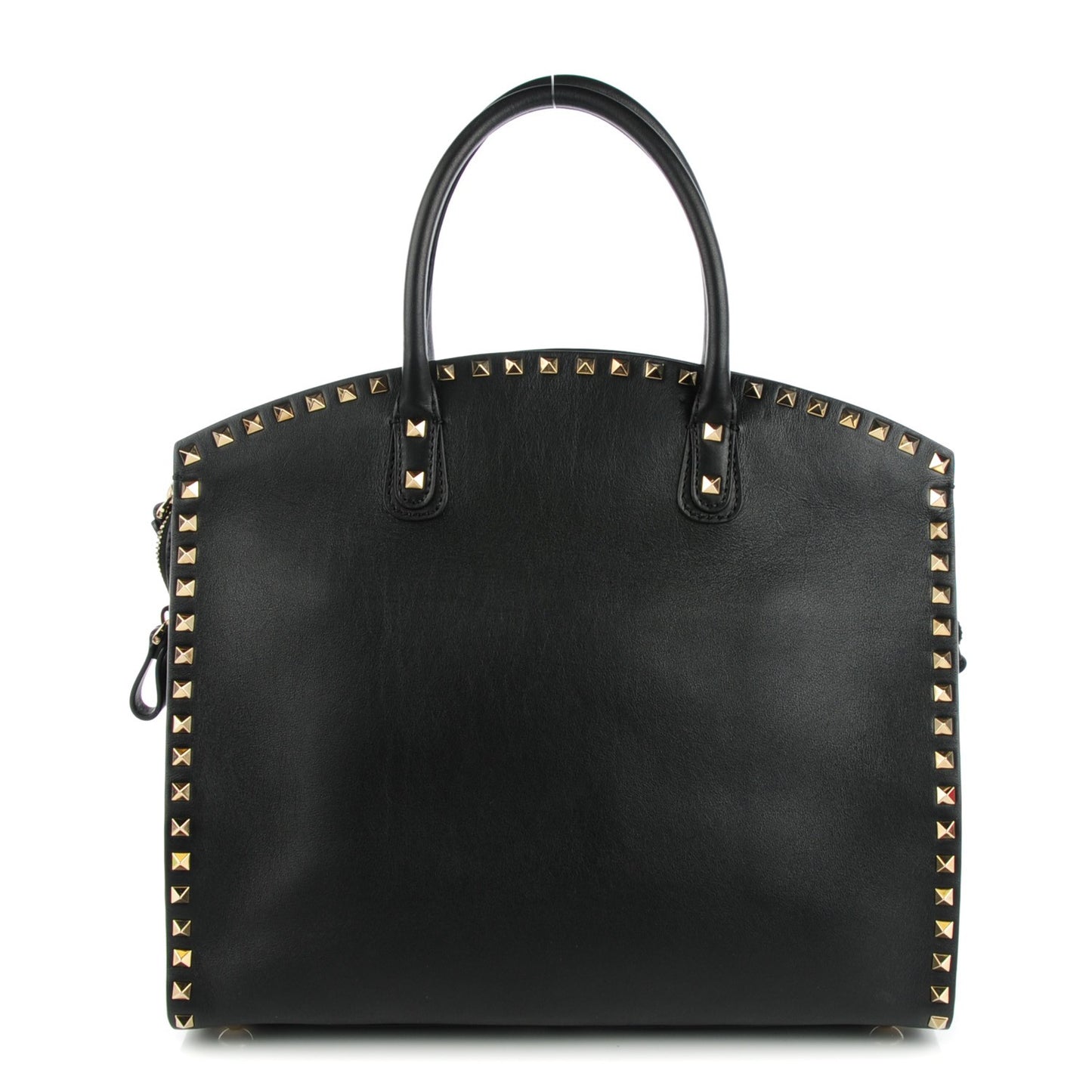 Vitello Rockstud Dome Shopper Black