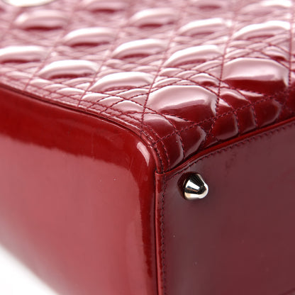 Christian Dior Patent Cannage Large Lady Dior Red 11 of 17
