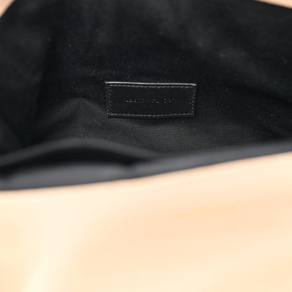 Saint Laurent Grain De Poudre Matelasse Chevron Monogram Envelope Clutch Dark Beige 7 of 10