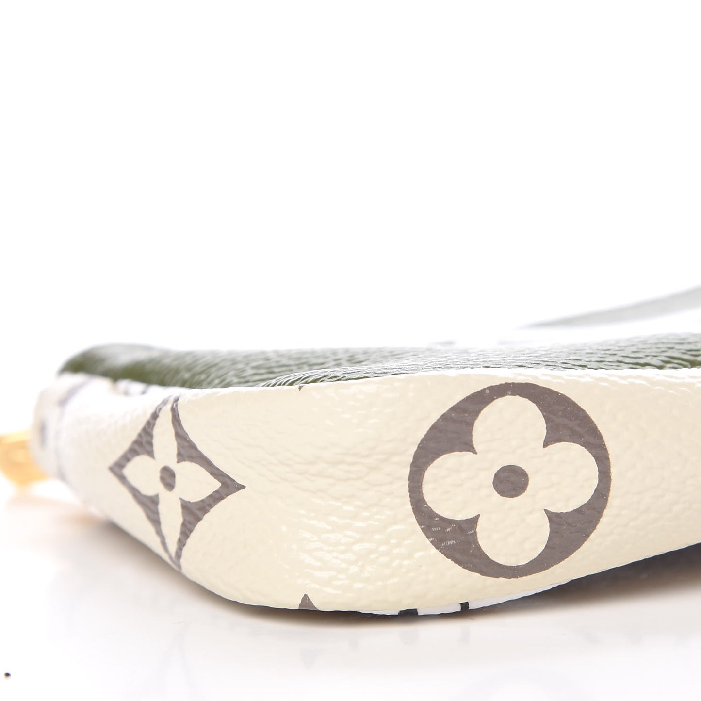 Monogram Giant Micro Pochette Accessories Kaki White