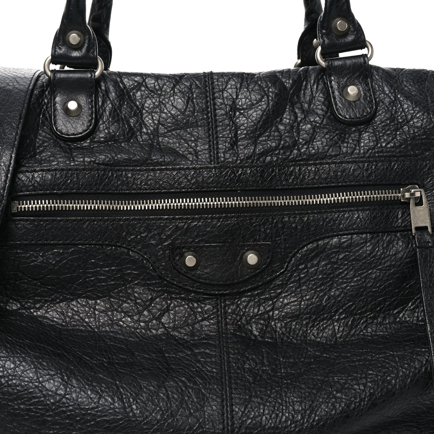 Agneau Classic Silver Hardware Weekender Black