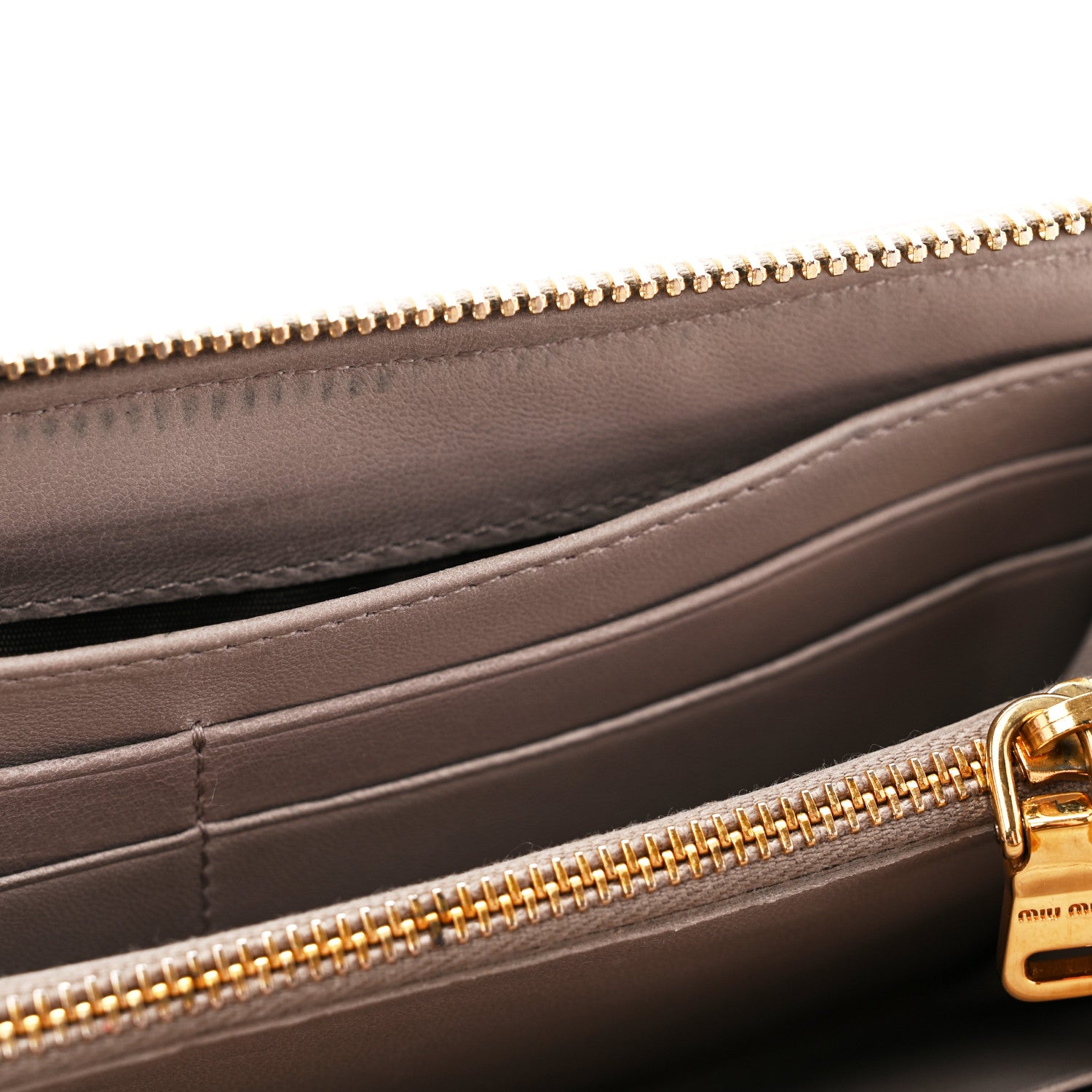 Miu Miu Nappa Matelasse Zip Around Wallet Pomice 9 of 10