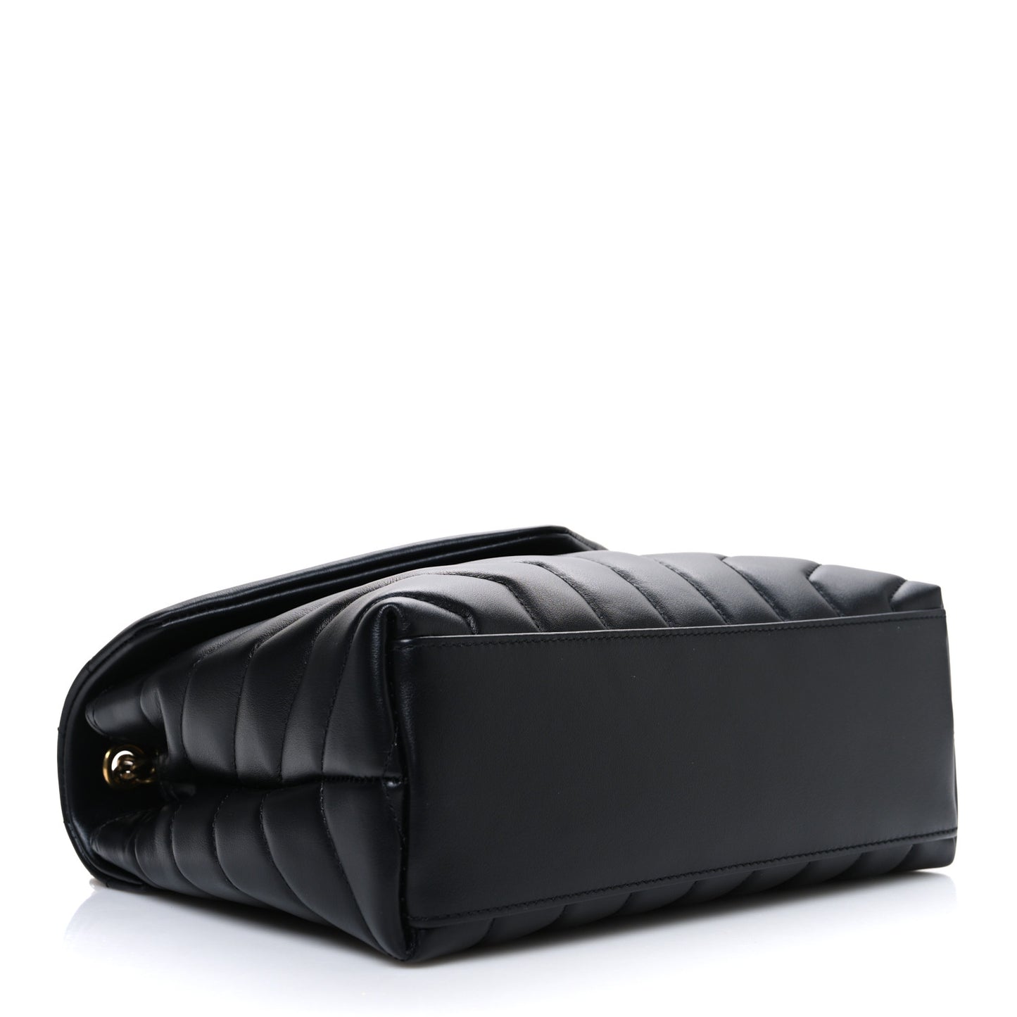 Calfskin Y Quilted Monogram Small Loulou Chain Satchel Black