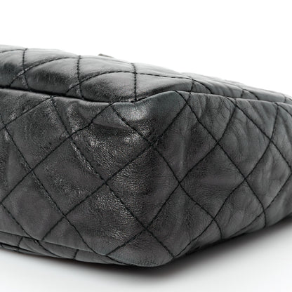 Chanel Metallic Aged Calfskin Quilted Large Reissue Camera Case Black 10 of 10