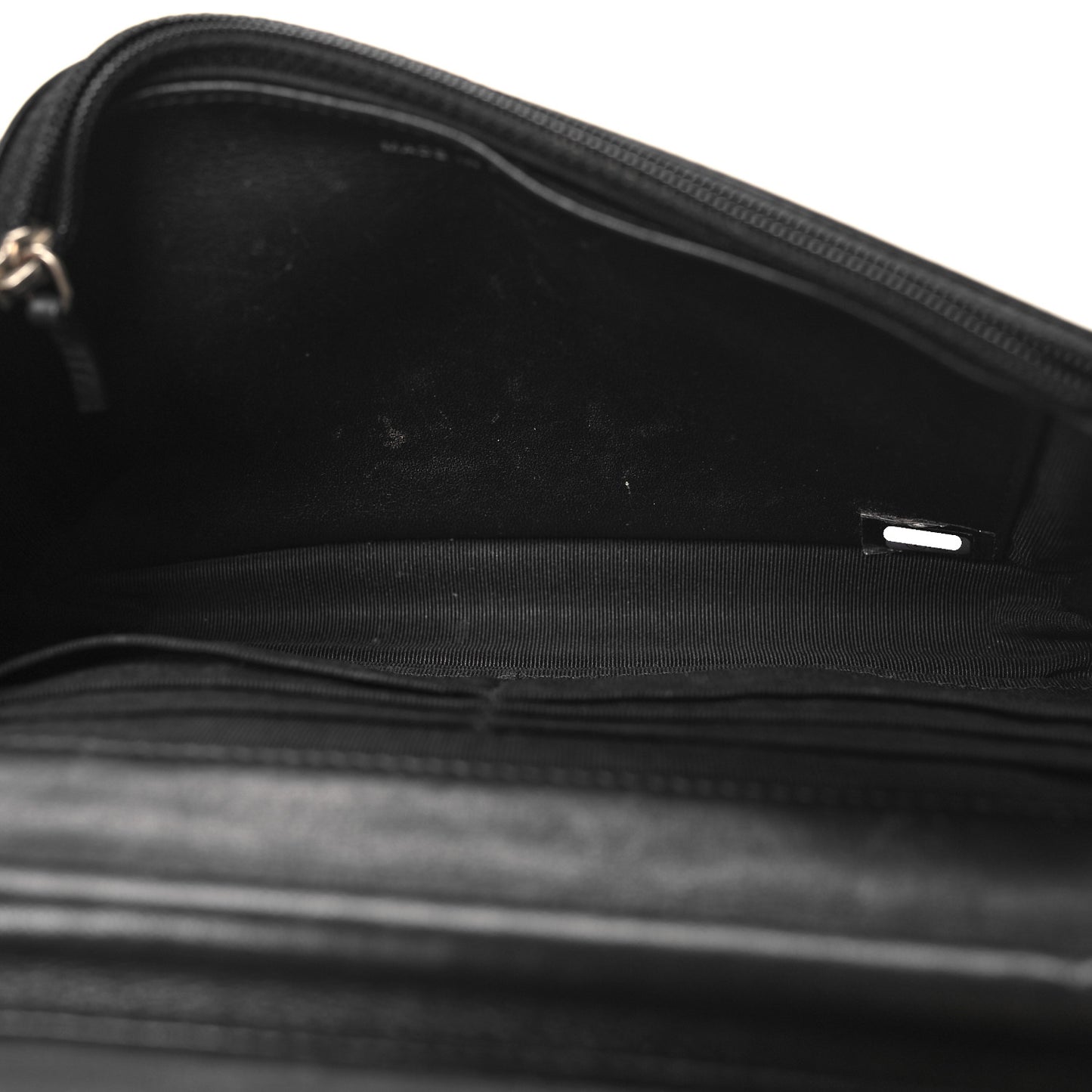 Patent Quilted Wallet On Chain WOC Black