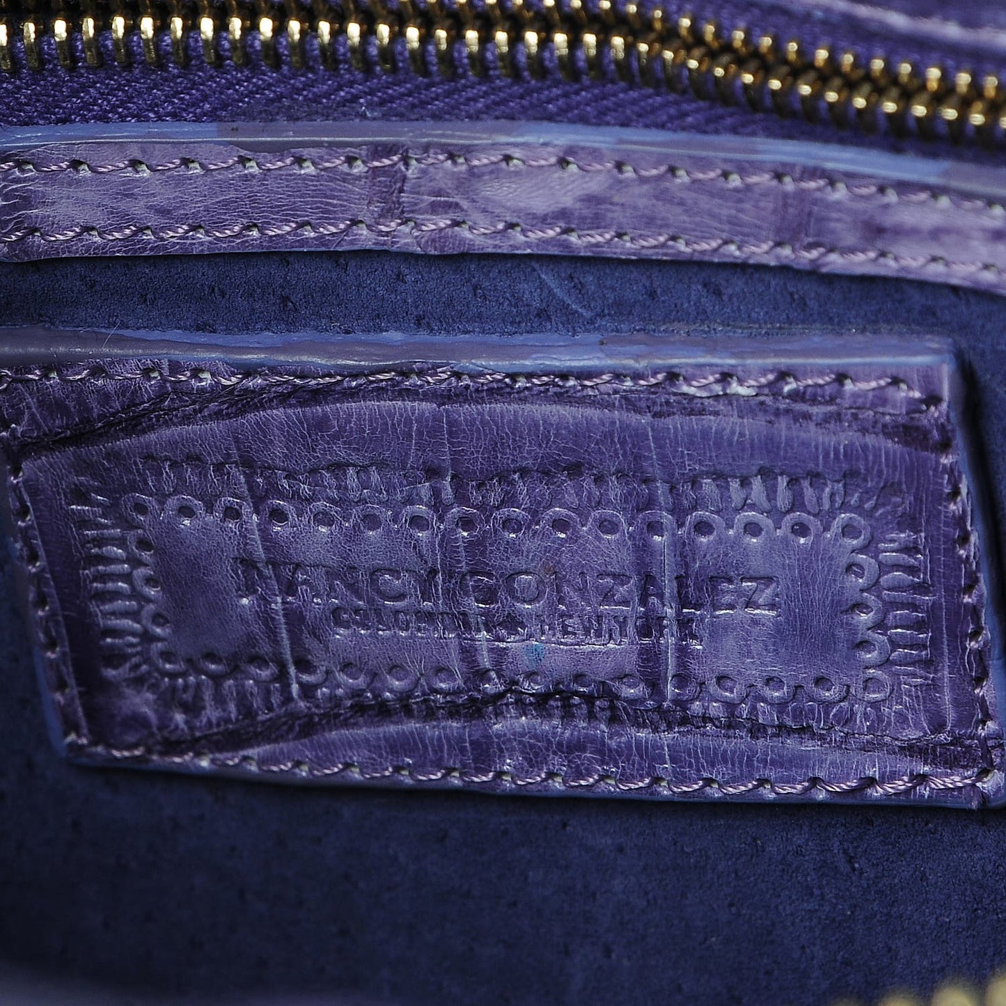 Crocodile Double Handle Satchel Violet