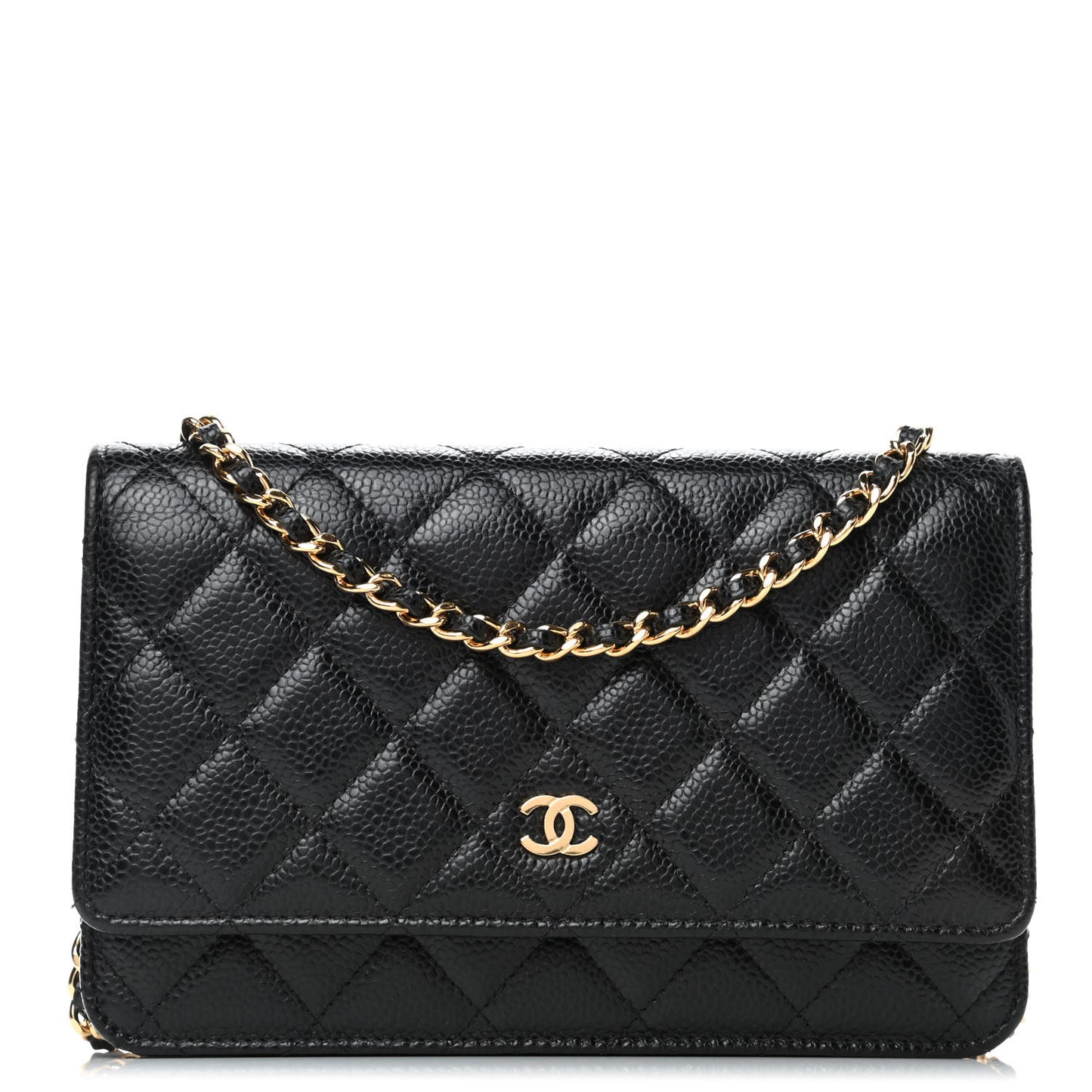 Caviar Quilted Wallet On Chain WOC Black