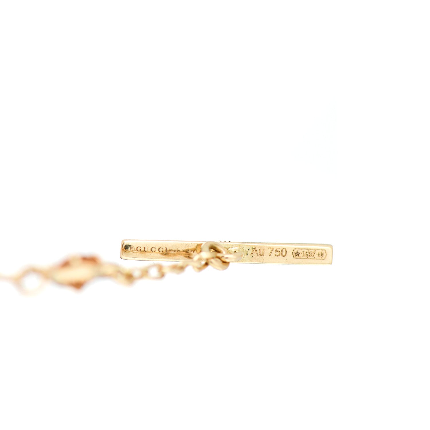 Gucci 18K Yellow Gold Mixed Gemstone GG Running Bracelet 4 of 4