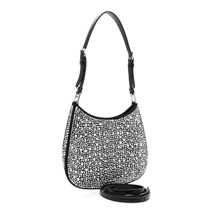 Prada Satin Crystal Cleo Adjustable Strap Shoulder Bag Metal 3 of 11