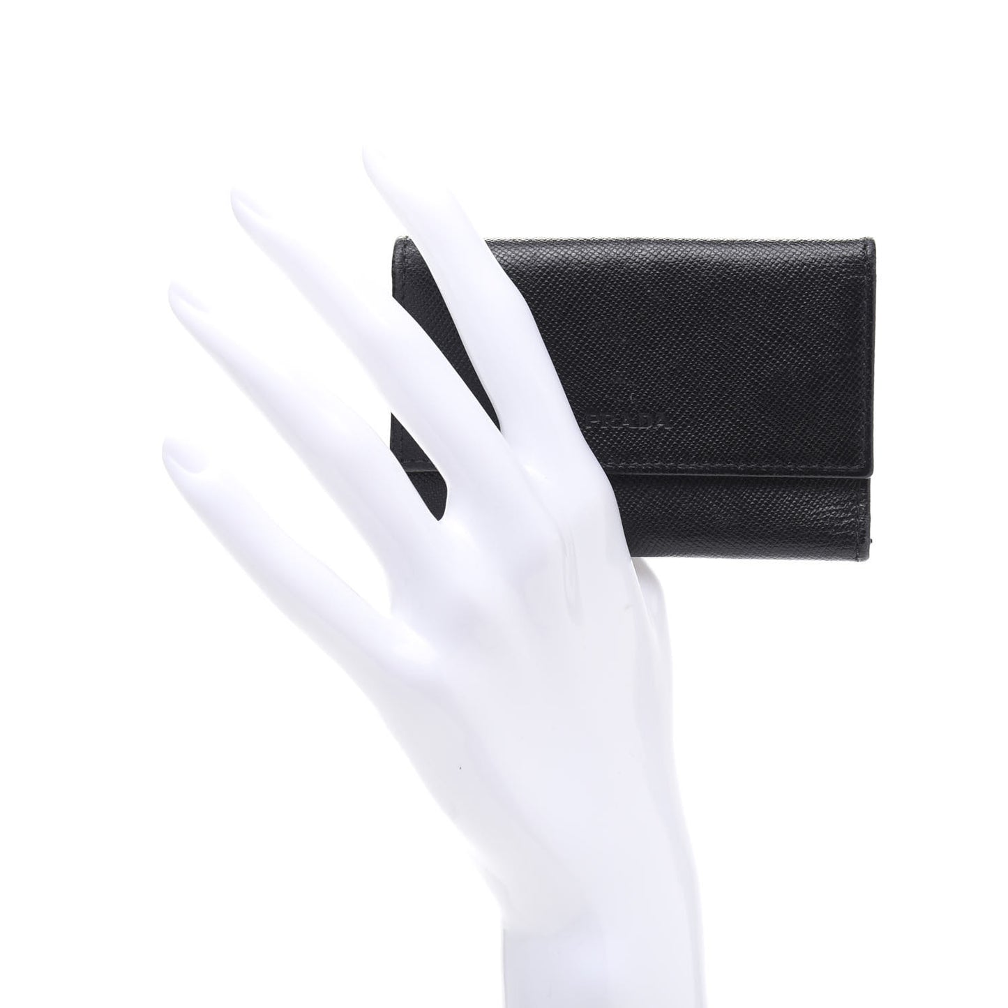 Saffiano 6 Key Holder Black