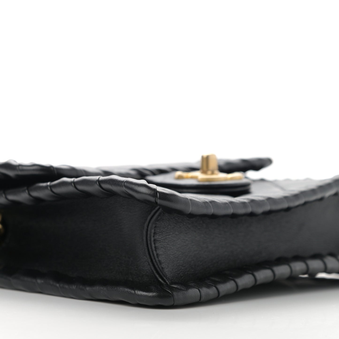 Calfskin Braided Mini My Own Frame Flap Black