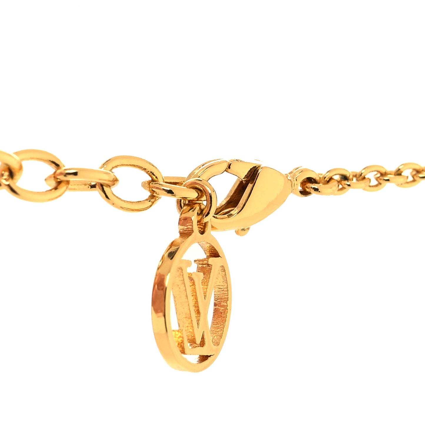 Metal Crystal LV Iconic Necklace Gold