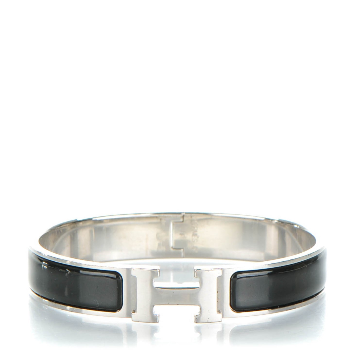 Enamel Narrow Clic Clac H Bracelet GM Black