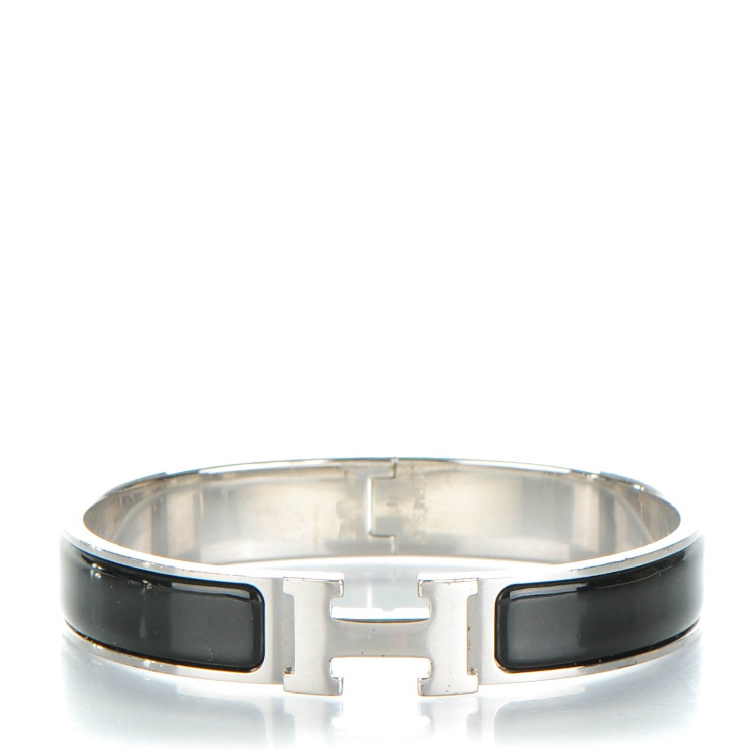 Hermes Enamel Narrow Clic Clac H Bracelet GM Black 1 of 5