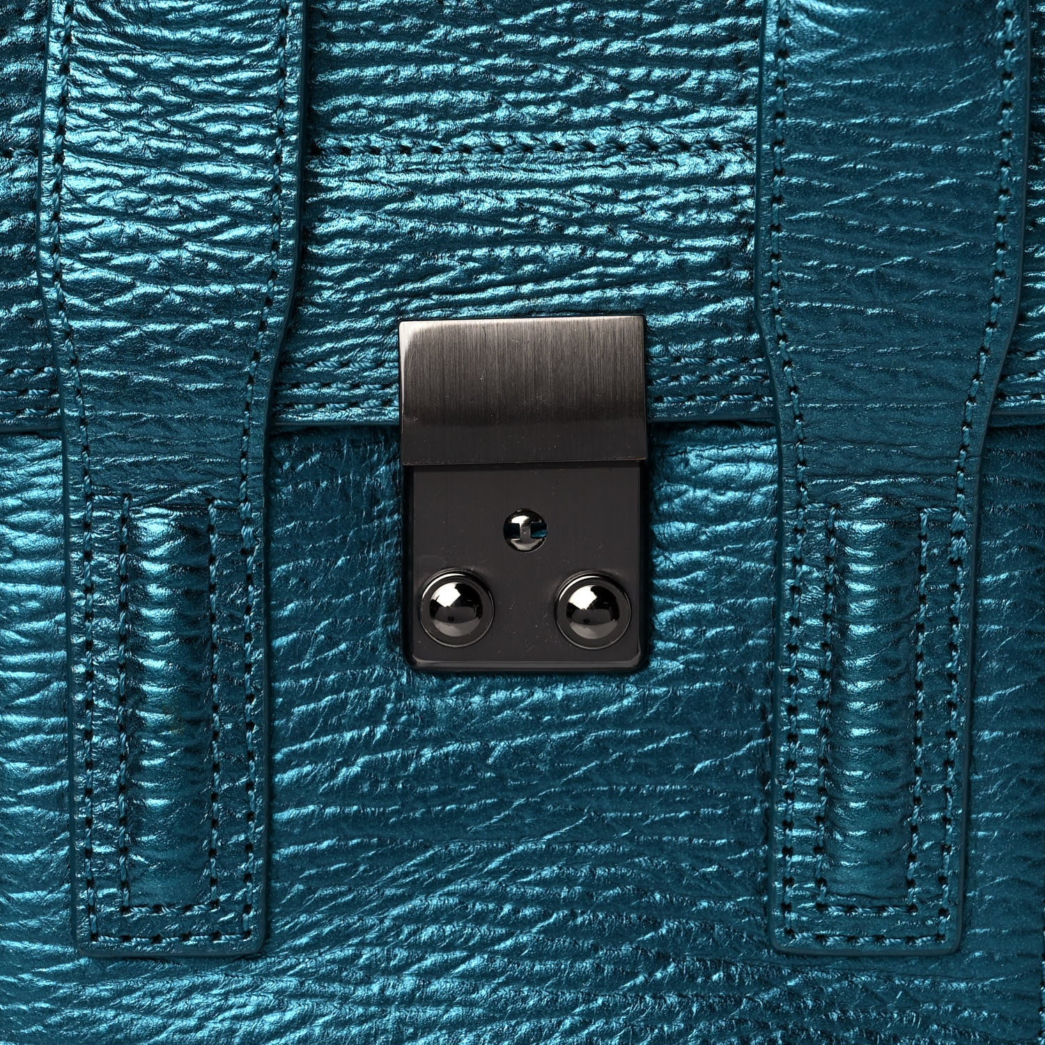 3.1 Phillip Lim Metallic Textured Calfskin Mini Pashli Satchel Turquoise 7 of 14