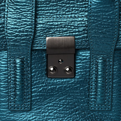 3.1 Phillip Lim Metallic Textured Calfskin Mini Pashli Satchel Turquoise 7 of 14