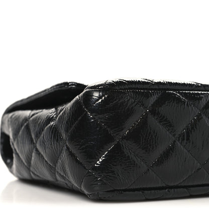 Chanel Crinkled Patent Quilted Jumbo Single Flap Black 9 of 11