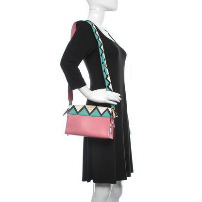 Prada City Calf Saffiano Esplanade Crossbody Bag Begonia Giada 2 of 13