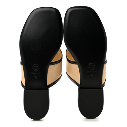 Chanel Lambskin Patent Calfskin CC Thong Sandals 39 White Black 6 of 10