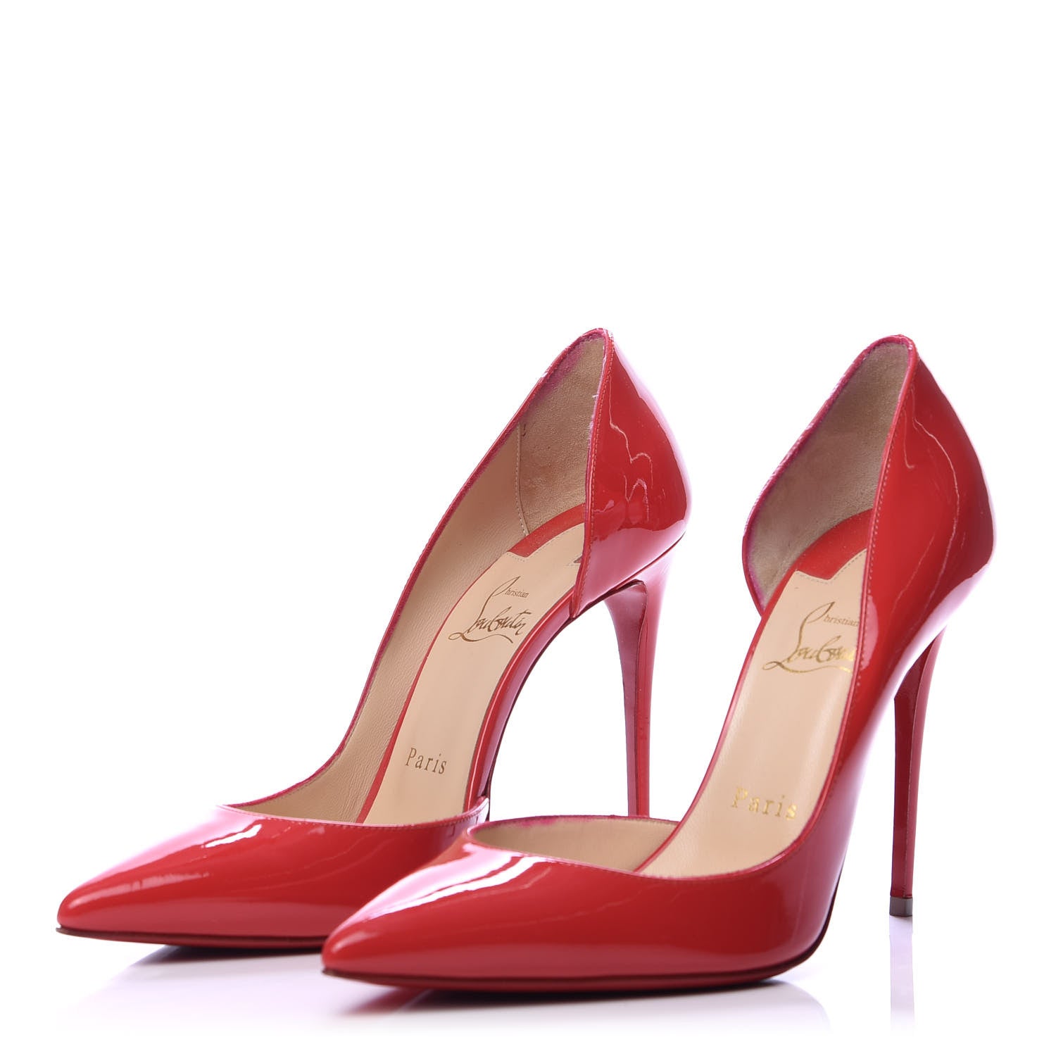 Christian Louboutin Patent Iriza 100 Pumps 38 Fraise 3 of 9