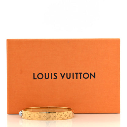 Louis Vuitton LOUIS VUITTON Brass Monogram Nanogram Cuff S Gold 8 of 8