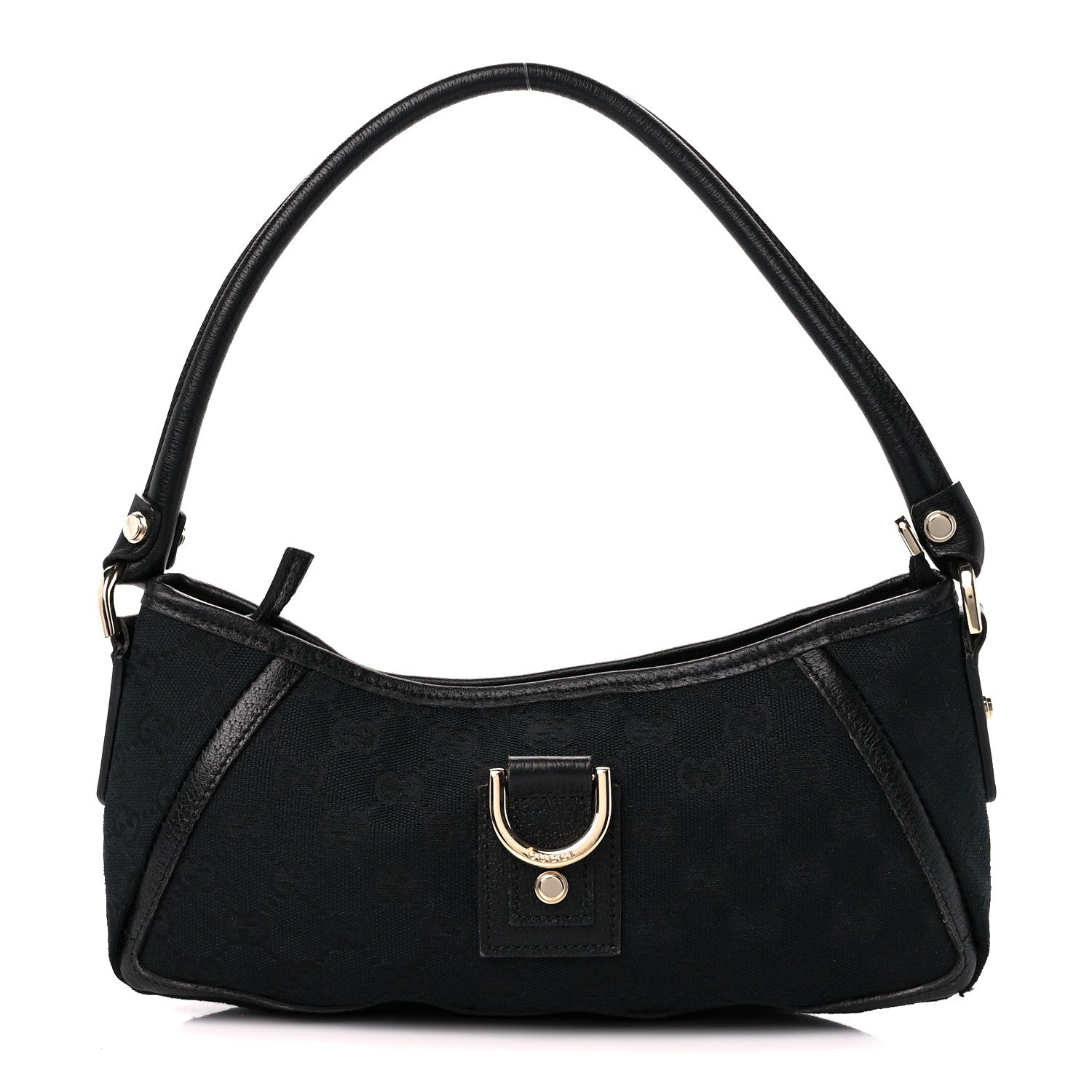Gucci Monogram D Ring Abbey Pochette Black 1 of 11