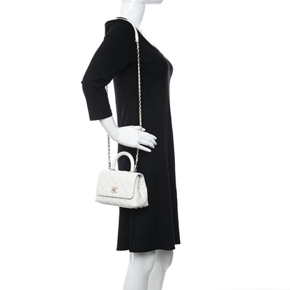 Chanel Caviar Quilted Extra Mini Coco Handle Flap White 2 of 14